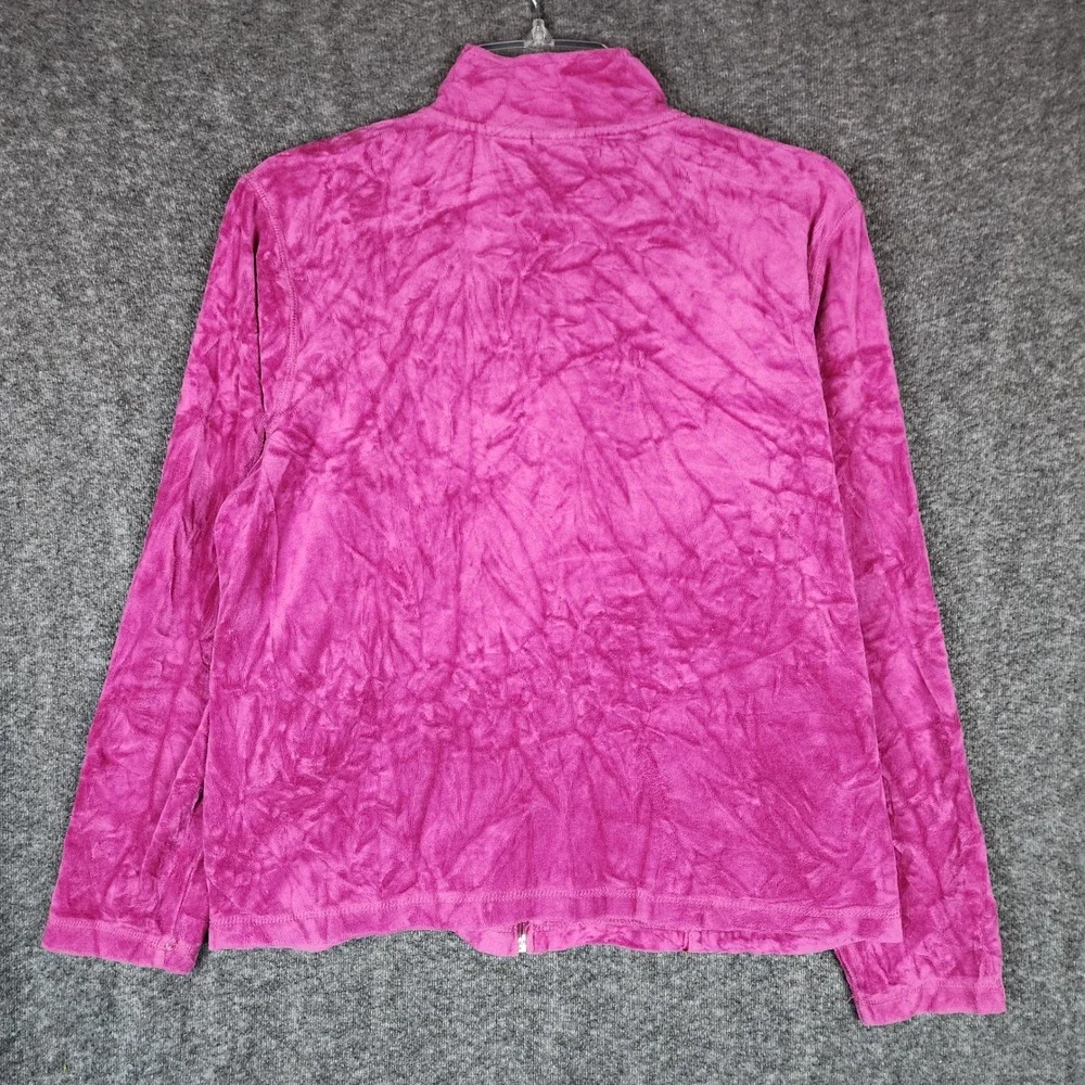 Kim Rogers Tracksuit Womens PM Pink Velour 2 Piece Set Full Zip Pants EUC